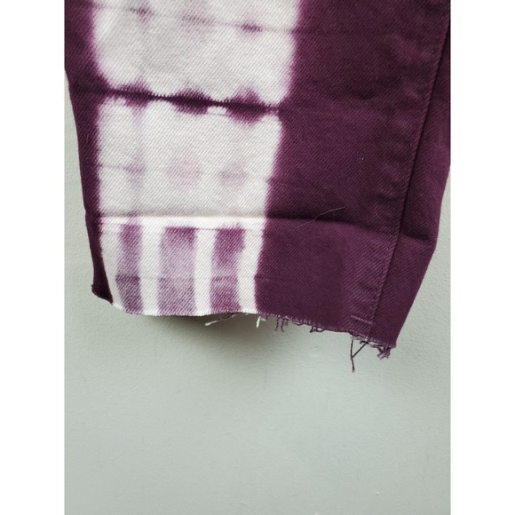 Pacsun 26 High Rise Straight Jeans Tie Dye Raw Hems Button Fly Eco Raspberry - Picture 3 of 13
